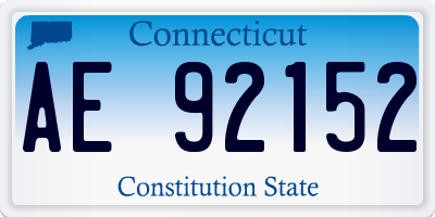 CT license plate AE92152