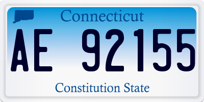 CT license plate AE92155