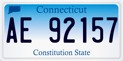 CT license plate AE92157
