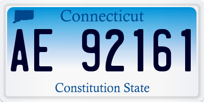 CT license plate AE92161