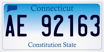 CT license plate AE92163