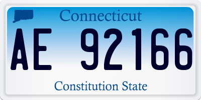 CT license plate AE92166