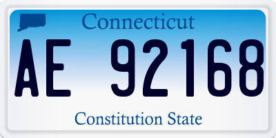 CT license plate AE92168