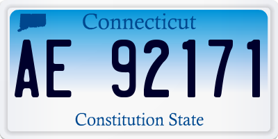 CT license plate AE92171