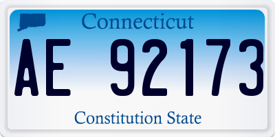 CT license plate AE92173