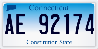CT license plate AE92174
