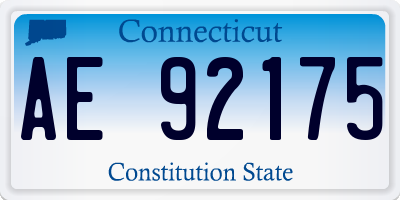 CT license plate AE92175