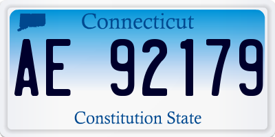 CT license plate AE92179