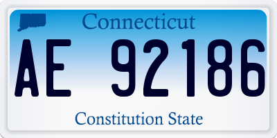 CT license plate AE92186