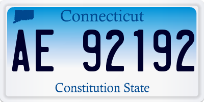 CT license plate AE92192