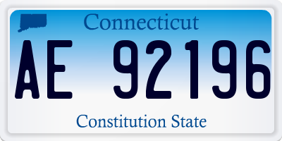 CT license plate AE92196