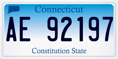 CT license plate AE92197