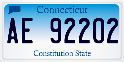 CT license plate AE92202