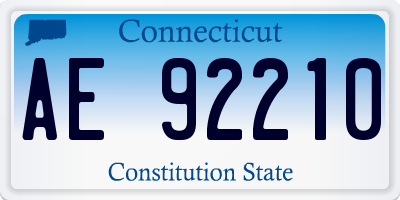CT license plate AE92210