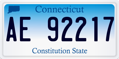 CT license plate AE92217