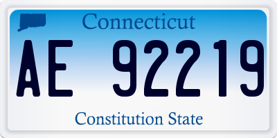 CT license plate AE92219