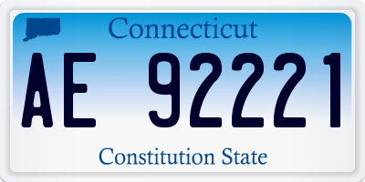 CT license plate AE92221