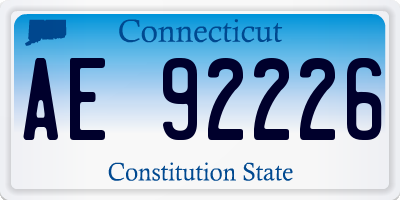 CT license plate AE92226