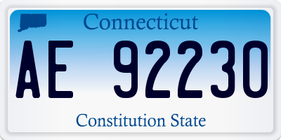 CT license plate AE92230