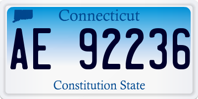 CT license plate AE92236