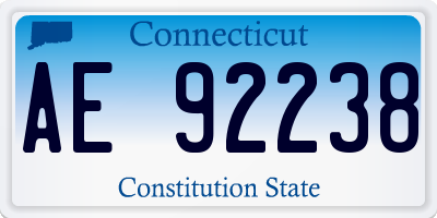 CT license plate AE92238