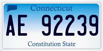 CT license plate AE92239