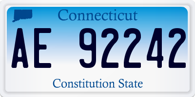 CT license plate AE92242