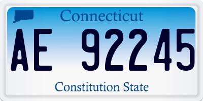 CT license plate AE92245