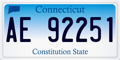 CT license plate AE92251