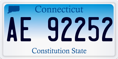 CT license plate AE92252