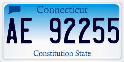 CT license plate AE92255