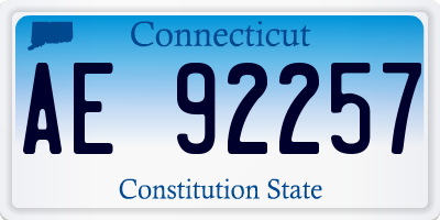 CT license plate AE92257