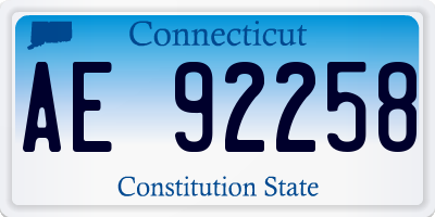 CT license plate AE92258