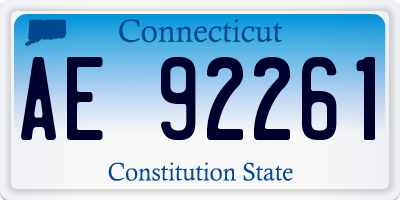 CT license plate AE92261