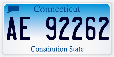 CT license plate AE92262