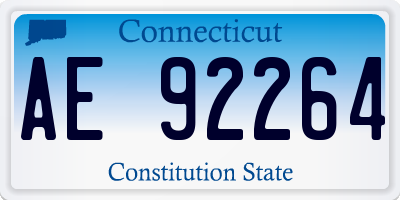 CT license plate AE92264