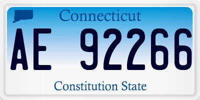 CT license plate AE92266
