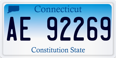 CT license plate AE92269