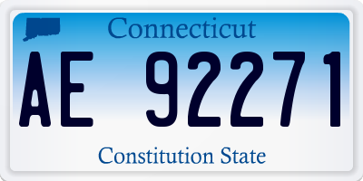 CT license plate AE92271