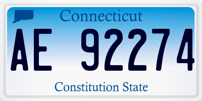 CT license plate AE92274