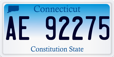 CT license plate AE92275
