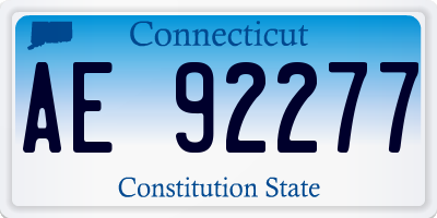 CT license plate AE92277