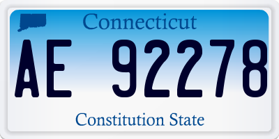 CT license plate AE92278