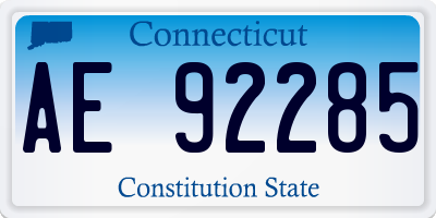 CT license plate AE92285