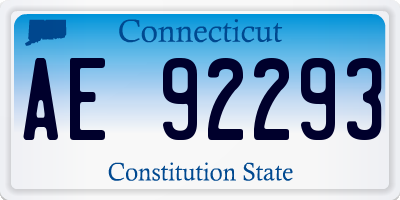CT license plate AE92293