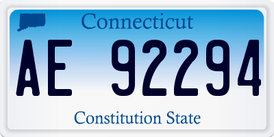 CT license plate AE92294