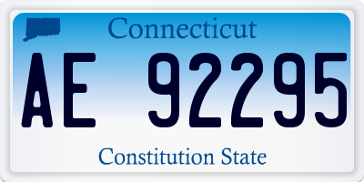 CT license plate AE92295