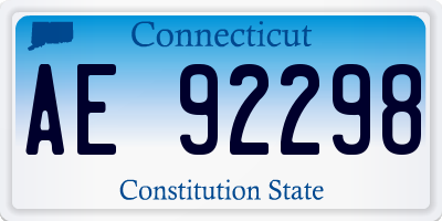 CT license plate AE92298
