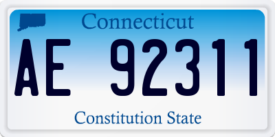 CT license plate AE92311