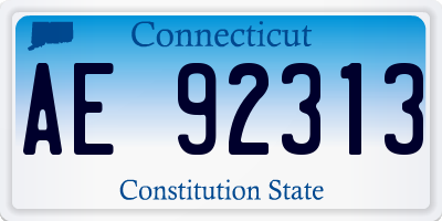 CT license plate AE92313